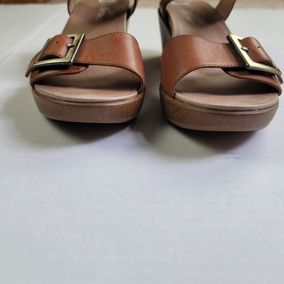 Dansko Jamey Wedges Leather Sandals Hook & Loop Strap - Picture 5 of 9